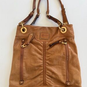 B. Makowsky Brown Leather Shoulder Bag